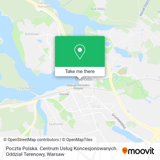 Poczta Polska. Centrum Usług Koncesjonowanych. Oddział Terenowy map