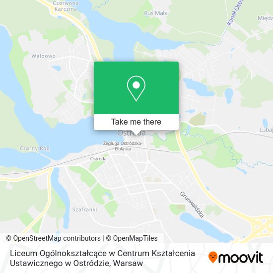 Liceum Ogólnokształcące w Centrum Kształcenia Ustawicznego w Ostródzie map