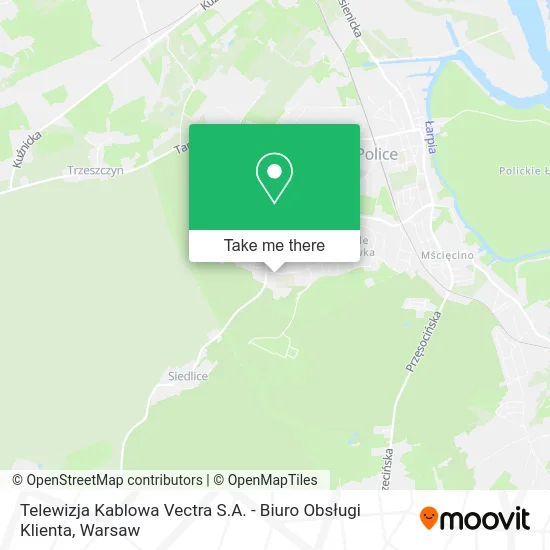 Карта Telewizja Kablowa Vectra S.A. - Biuro Obsługi Klienta