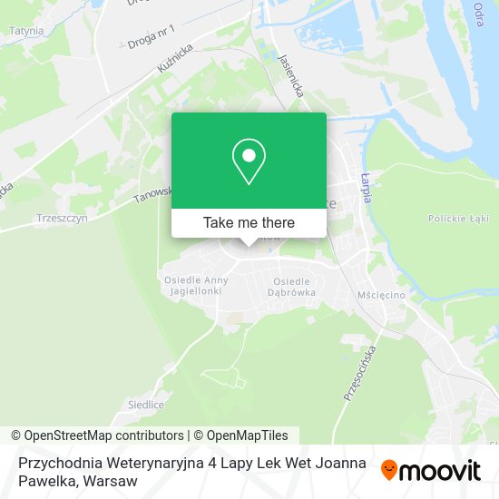 Przychodnia Weterynaryjna 4 Lapy Lek Wet Joanna Pawelka map