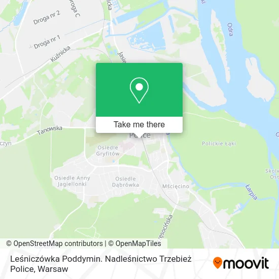 Leśniczówka Poddymin. Nadleśnictwo Trzebież Police map
