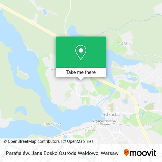 Parafia św. Jana Bosko Ostróda Wałdowo map