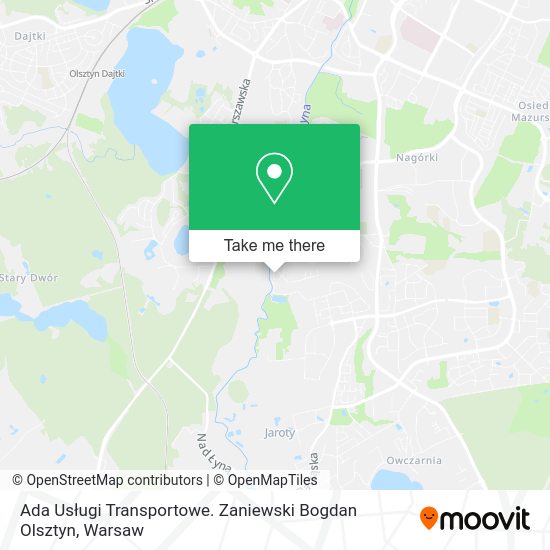 Ada Usługi Transportowe. Zaniewski Bogdan Olsztyn map