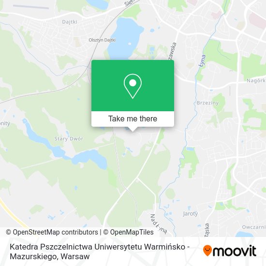 Katedra Pszczelnictwa Uniwersytetu Warmińsko - Mazurskiego map