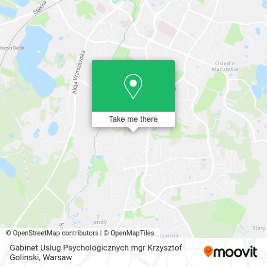 Gabinet Uslug Psychologicznych mgr Krzysztof Golinski map