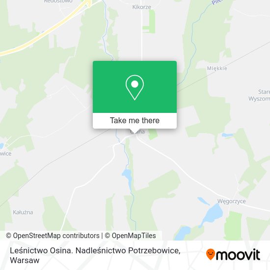 Leśnictwo Osina. Nadleśnictwo Potrzebowice map