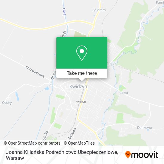 Joanna Kiliańska Pośrednictwo Ubezpieczeniowe map