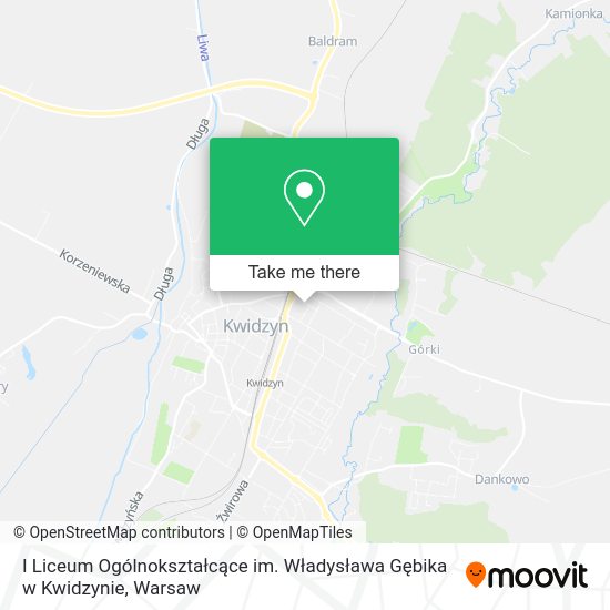 I Liceum Ogólnokształcące im. Władysława Gębika w Kwidzynie map