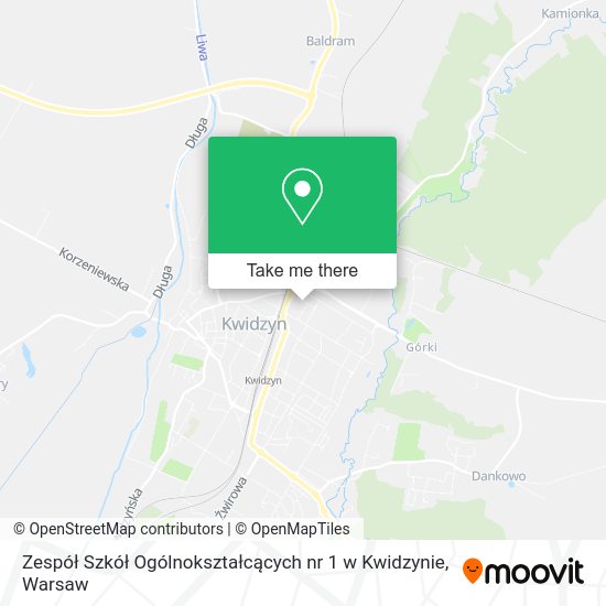 Zespół Szkół Ogólnokształcących nr 1 w Kwidzynie map