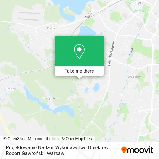 Карта Projektowanie Nadzór Wykonawstwo Obiektów Robert Gawroński