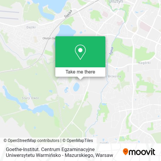 Goethe-Institut. Centrum Egzaminacyjne Uniwersytetu Warmińsko - Mazurskiego map