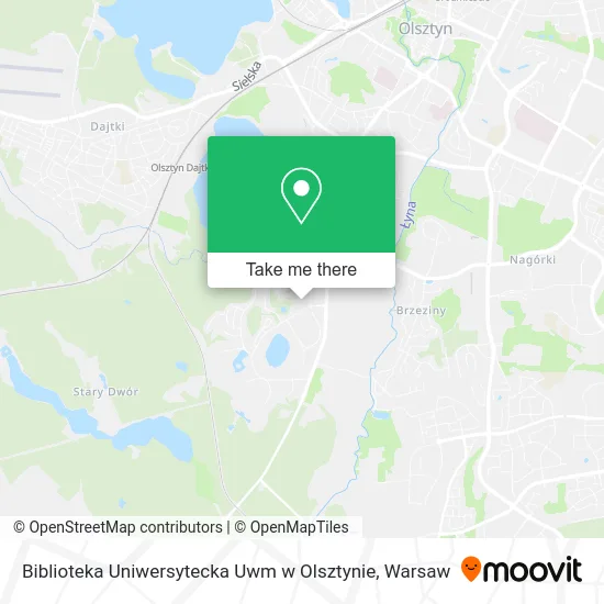 Biblioteka Uniwersytecka Uwm w Olsztynie map