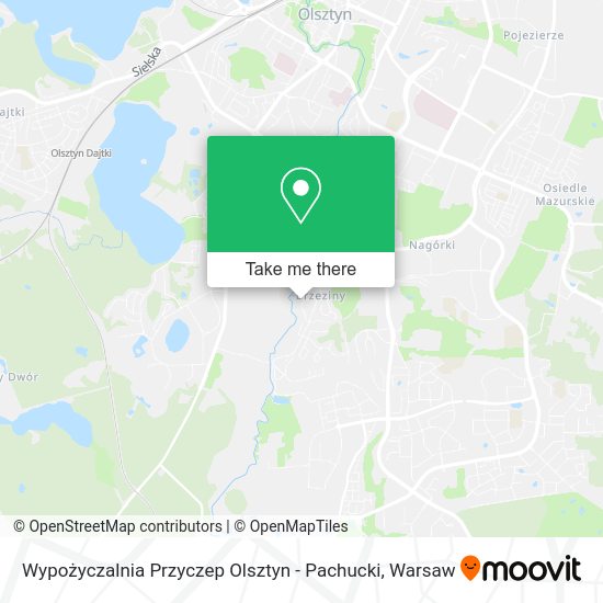 Wypożyczalnia Przyczep Olsztyn - Pachucki map