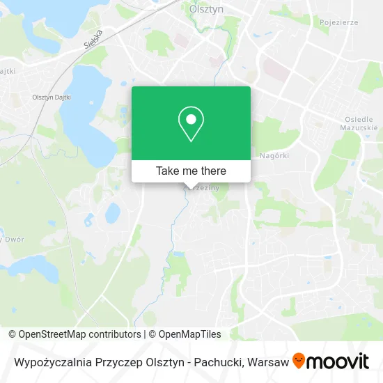 Wypożyczalnia Przyczep Olsztyn - Pachucki map