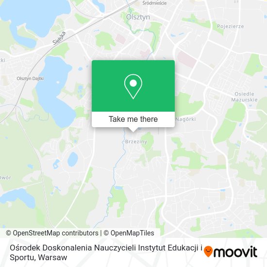 Ośrodek Doskonalenia Nauczycieli Instytut Edukacji i Sportu map