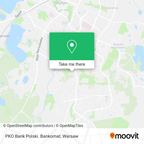 PKO Bank Polski. Bankomat map