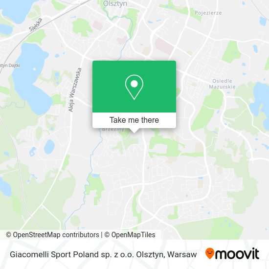 Giacomelli Sport Poland sp. z o.o. Olsztyn map