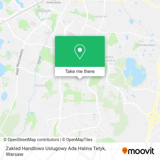 Карта Zaklad Handlowo Uslugowy Ada Halina Tetyk