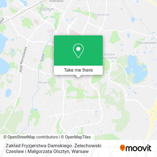 Zakład Fryzjerstwa Damskiego. Żelechowski Czesław i Małgorzata Olsztyn map