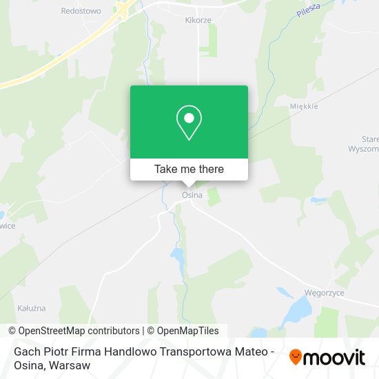 Gach Piotr Firma Handlowo Transportowa Mateo - Osina map