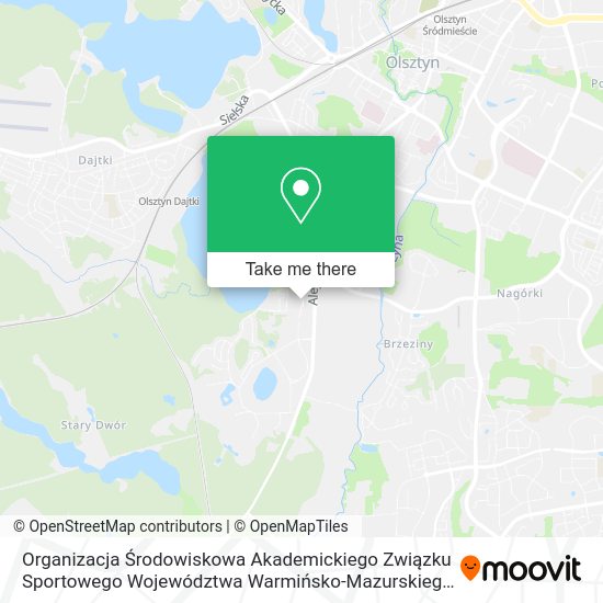 Organizacja Środowiskowa Akademickiego Związku Sportowego Województwa Warmińsko-Mazurskiego map