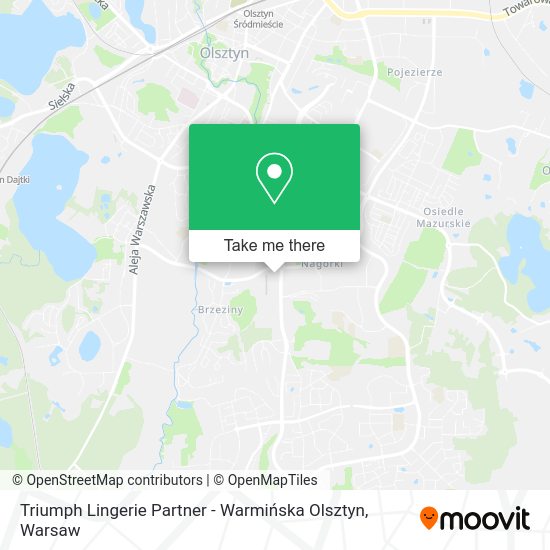 Triumph Lingerie Partner - Warmińska Olsztyn map