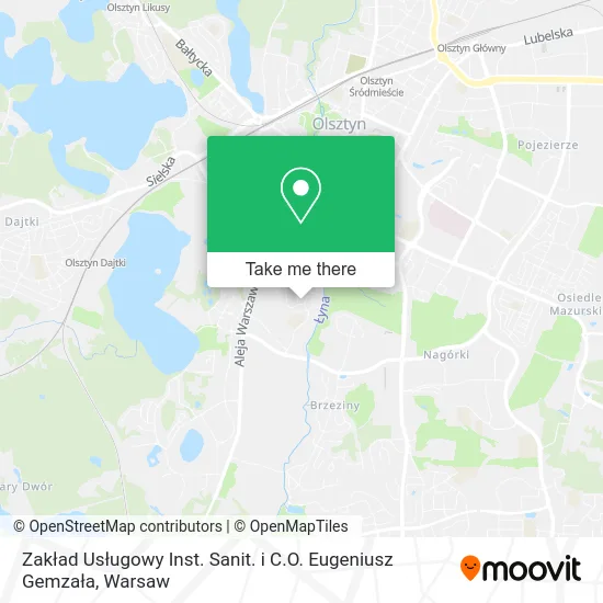 Zakład Usługowy Inst. Sanit. i C.O. Eugeniusz Gemzała map