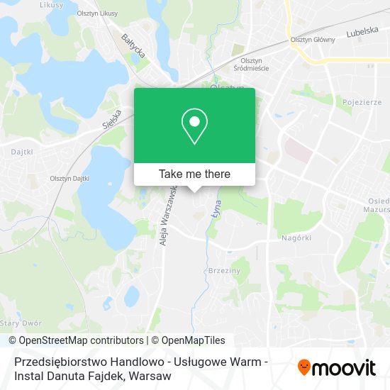 Przedsiębiorstwo Handlowo - Usługowe Warm - Instal Danuta Fajdek map