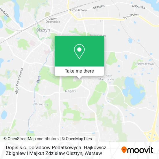 Dopis s.c. Doradców Podatkowych. Hajkowicz Zbigniew i Majkut Zdzisław Olsztyn map