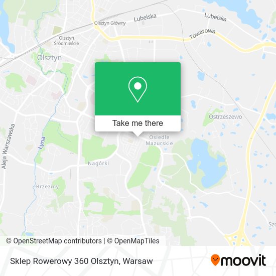 Sklep Rowerowy 360 Olsztyn map