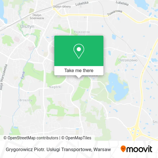 Карта Grygorowicz Piotr. Usługi Transportowe