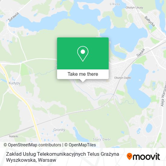 Карта Zakład Usług Telekomunikacyjnych Telus Grażyna Wyszkowska