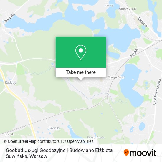 Карта Geobud Usługi Geodezyjne i Budowlane Elżbieta Suwińska