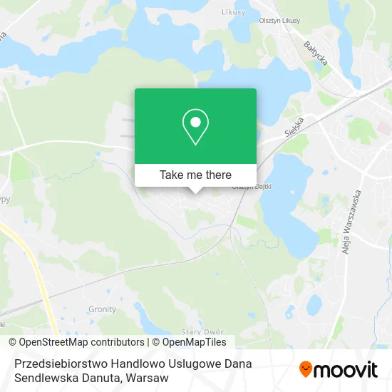 Карта Przedsiebiorstwo Handlowo Uslugowe Dana Sendlewska Danuta