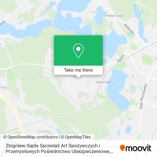 Zbigniew Sięda Sprzedaż Art Spożywczych i Przemysłowych Pośrednictwo Ubezpieczeniowe map