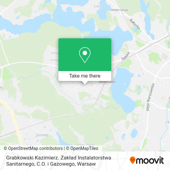 Grabkowski Kazimierz. Zakład Instalatorstwa Sanitarnego, C.O. i Gazowego map