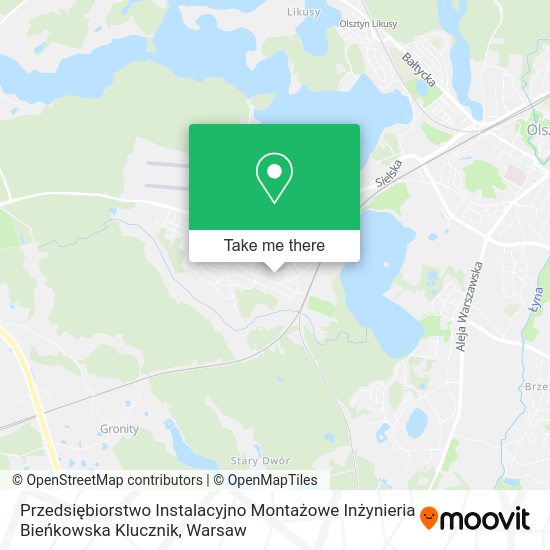 Przedsiębiorstwo Instalacyjno Montażowe Inżynieria Bieńkowska Klucznik map