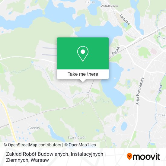 Карта Zakład Robót Budowlanych. Instalacyjnych i Ziemnych