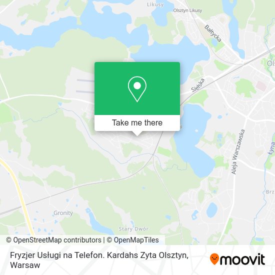 Fryzjer Usługi na Telefon. Kardahs Zyta Olsztyn map