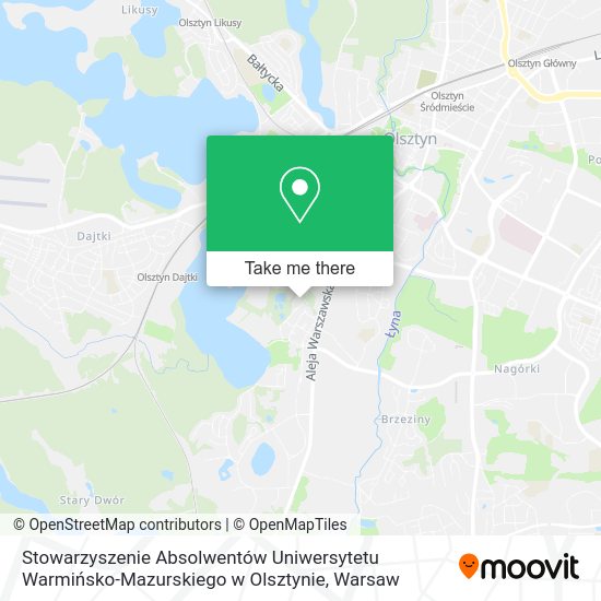 Stowarzyszenie Absolwentów Uniwersytetu Warmińsko-Mazurskiego w Olsztynie map