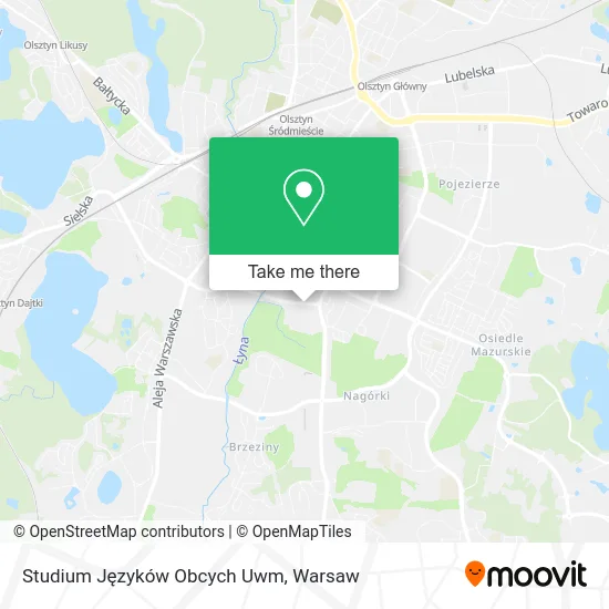 Studium Języków Obcych Uwm map