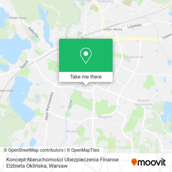 Koncept-Nieruchomości Ubezpieczenia Finanse Elżbieta Oklińska map