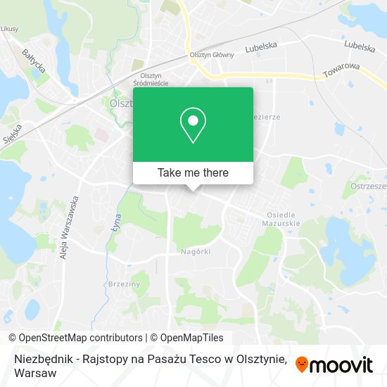 Niezbędnik - Rajstopy na Pasażu Tesco w Olsztynie map