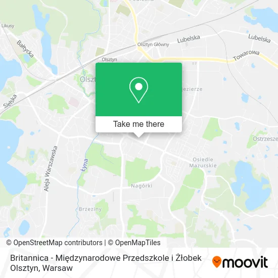 Britannica - Międzynarodowe Przedszkole i Żłobek Olsztyn map