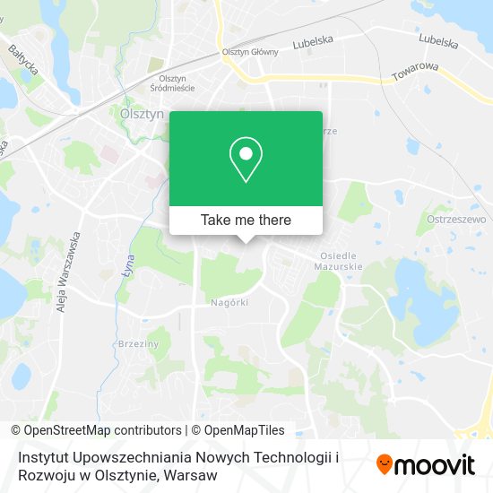 Instytut Upowszechniania Nowych Technologii i Rozwoju w Olsztynie map