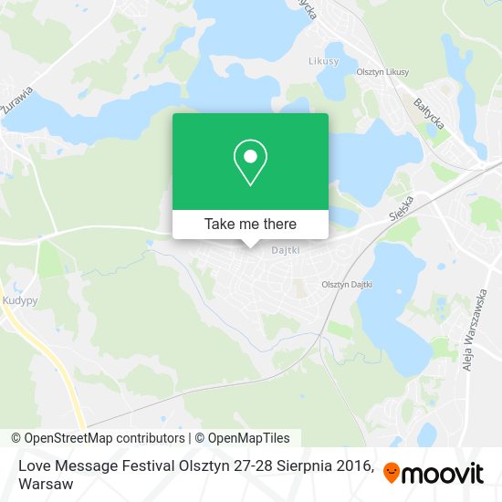 Love Message Festival Olsztyn 27-28 Sierpnia 2016 map