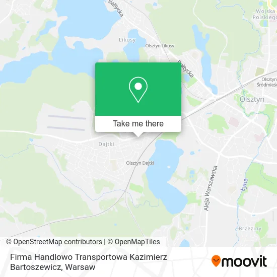 Карта Firma Handlowo Transportowa Kazimierz Bartoszewicz