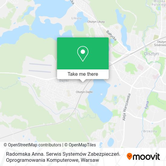 Radomska Anna. Serwis Systemów Zabezpieczeń. Oprogramowania Komputerowe map