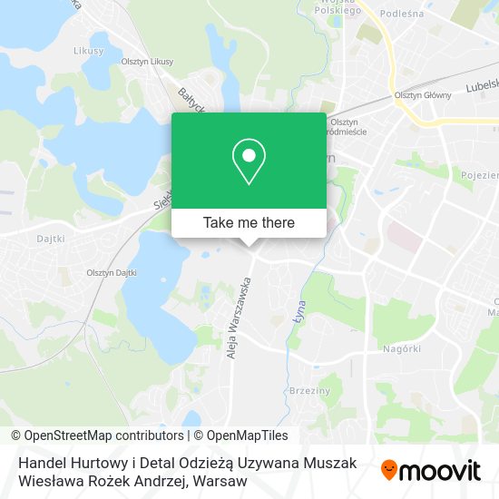 Handel Hurtowy i Detal Odzieżą Uzywana Muszak Wiesława Rożek Andrzej map