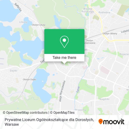 Prywatne Liceum Ogólnokształcące dla Dorosłych map